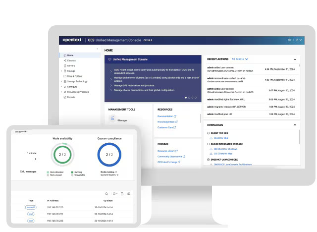 OpenText Open Enterprise Server Management Konsole
